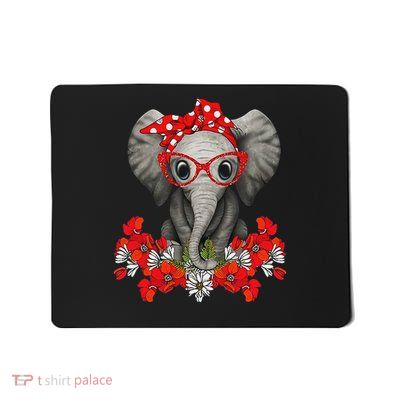 Save The Elephants Elephant Mom Red Bow Woman Mousepad