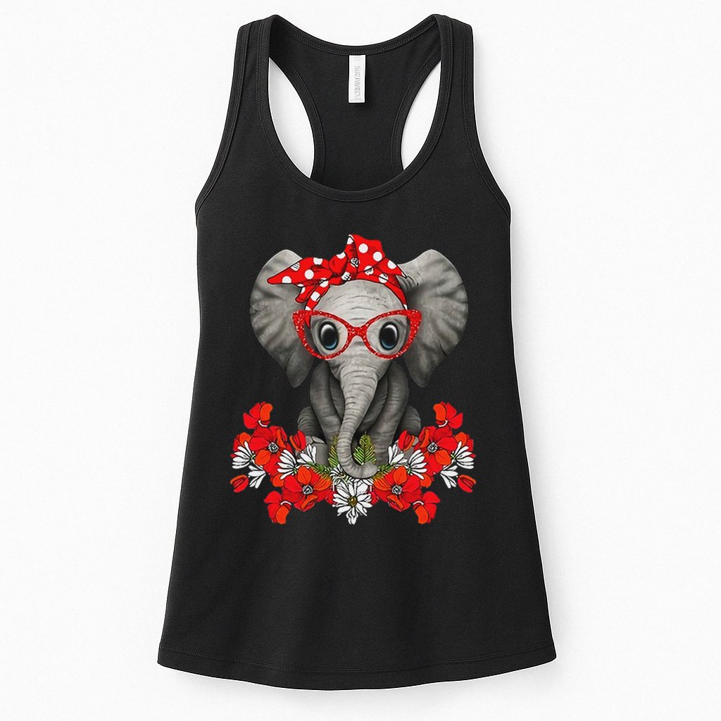 Save The Elephants Elephant Mom Red Bow Woman Womens Tank Top