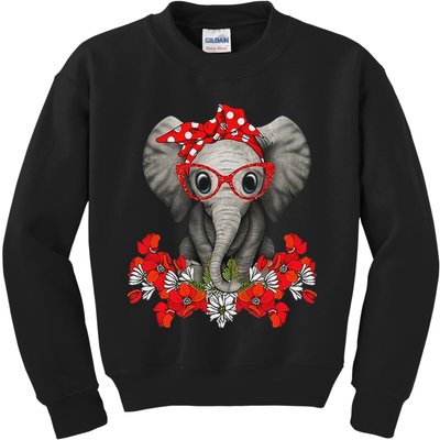 Save The Elephants Elephant Mom Red Bow Woman Kids Sweatshirt