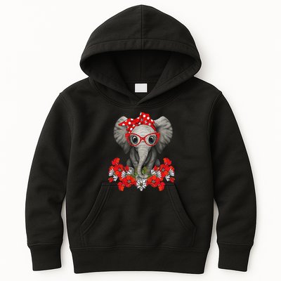 Save The Elephants Elephant Mom Red Bow Woman Kids Hoodie