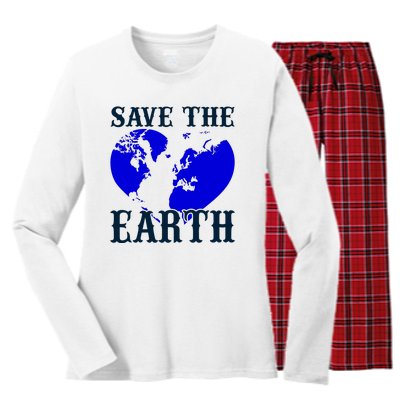 Save The Earth Women's Long Sleeve Flannel Pajama Set 