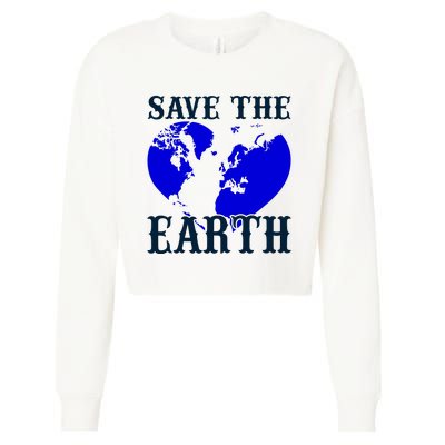 Save The Earth Cropped Pullover Crew