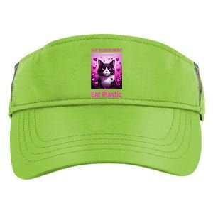 Save The Environment Eat Plastic Earth Day 2025 Cat Meme Adult Drive Performance Visor