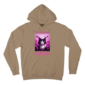 Save The Environment Eat Plastic Earth Day 2025 Cat Meme Hoodie