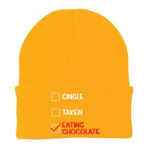 Single Taken Eating Chocolate Funny Chocolate Love Eating Gift Knit Cap Winter Beanie