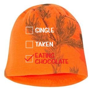 Single Taken Eating Chocolate Funny Chocolate Love Eating Gift Kati - Camo Knit Beanie