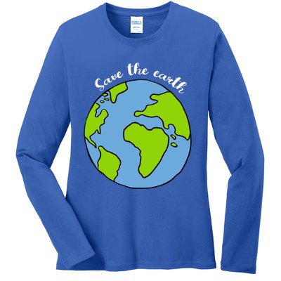 Save The Earth Earth Day Lovers Gift Ladies Long Sleeve Shirt