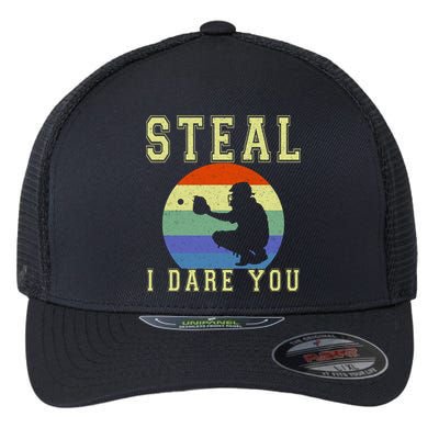 Steal I Dare You Vintage Funny Baseball Flexfit Unipanel Trucker Cap