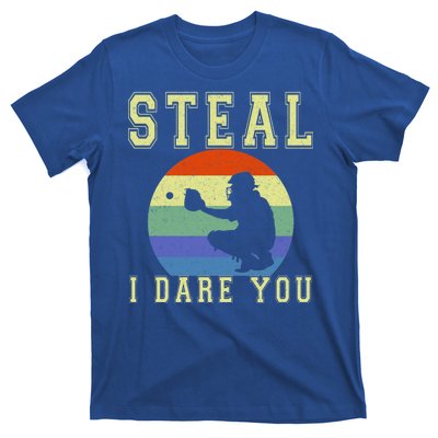 Steal I Dare You Vintage Funny Baseball T-Shirt