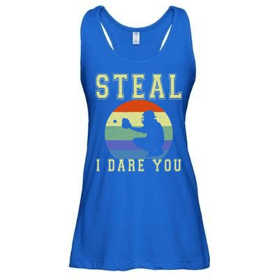 Steal I Dare You Vintage Funny Baseball Ladies Essential Flowy Tank