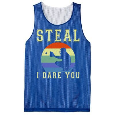 Steal I Dare You Vintage Funny Baseball Mesh Reversible Basketball Jersey Tank