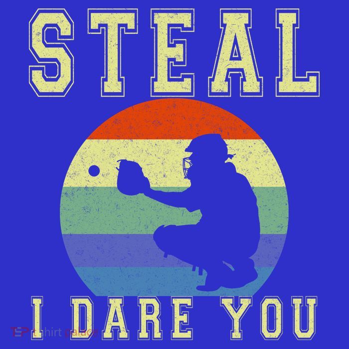 Steal I Dare You Vintage Funny Baseball Kids T-Shirt