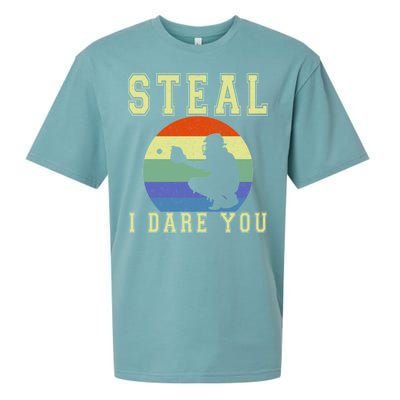 Steal I Dare You Vintage Funny Baseball Sueded Cloud Jersey T-Shirt