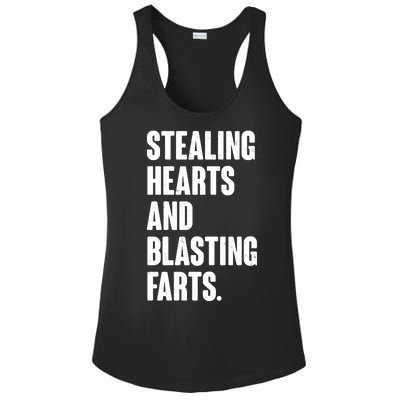 Stealing Hearts And Blasting Farts Ladies PosiCharge Competitor Racerback Tank