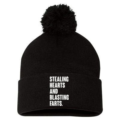Stealing Hearts And Blasting Farts Pom Pom 12in Knit Beanie