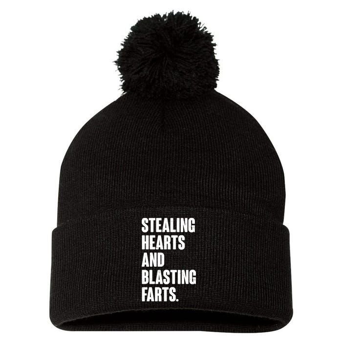 Stealing Hearts And Blasting Farts Pom Pom 12in Knit Beanie