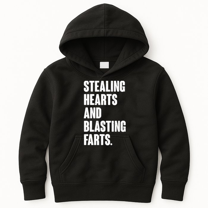Stealing Hearts And Blasting Farts Kids Hoodie