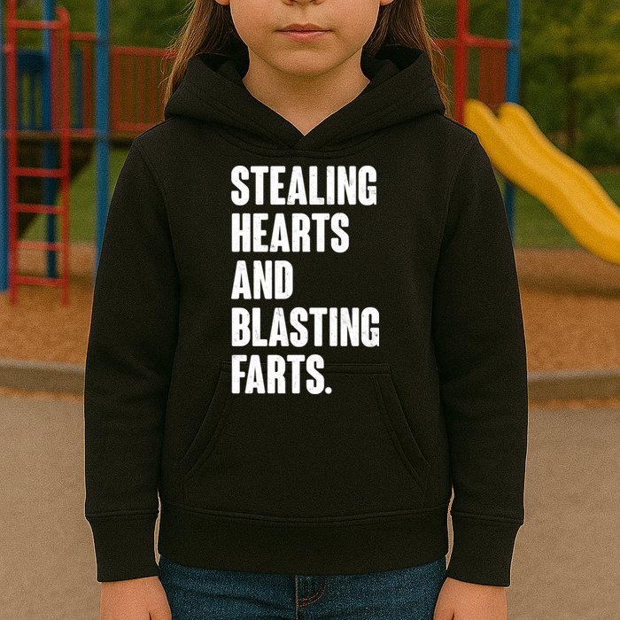Stealing Hearts And Blasting Farts Kids Hoodie