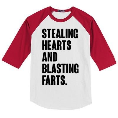 Stealing Hearts And Blasting Farts Kids Colorblock Raglan Jersey