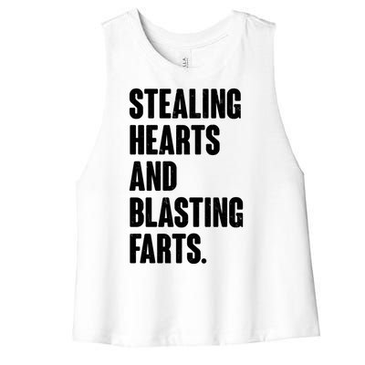 Stealing Hearts And Blasting Farts Women's Racerback Cropped Tank