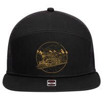 Steam Train 7 Panel Mesh Trucker Snapback Hat