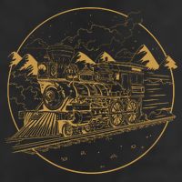 Steam Train 7 Panel Mesh Trucker Snapback Hat