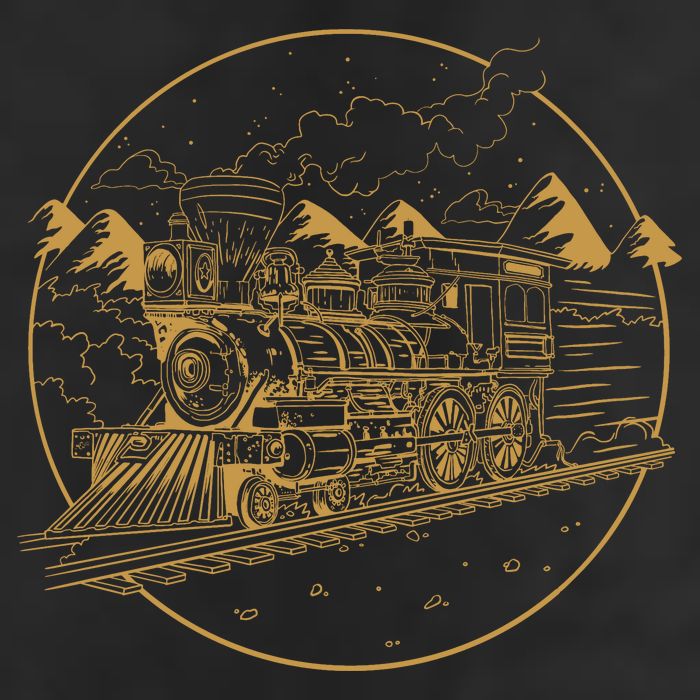 Steam Train 7 Panel Mesh Trucker Snapback Hat