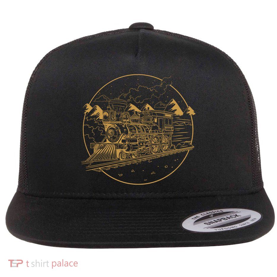 Steam Train Flat Bill Trucker Hat