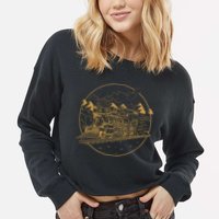 Steam Train Cropped Pullover Crew