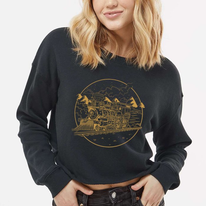 Steam Train Cropped Pullover Crew