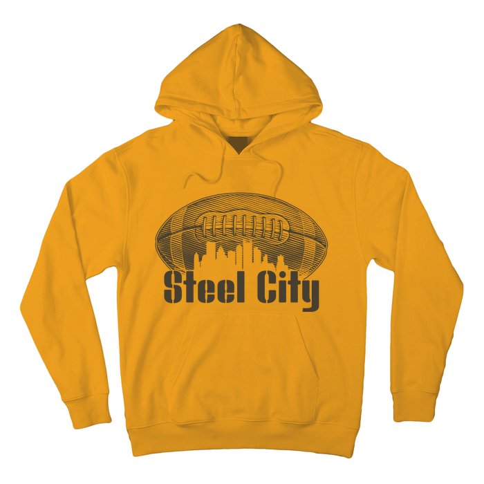 Steel City Pittsburg Skyline Football Hoodie