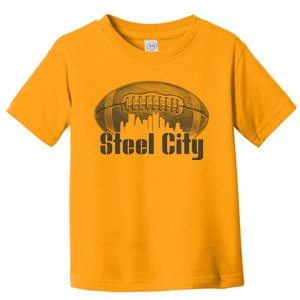 Steel City Pittsburg Skyline Football Toddler T-Shirt