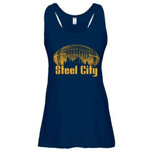 Steel City Pittsburg Skyline Football Ladies Essential Flowy Tank