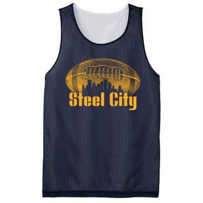 Steel City Pittsburg Skyline Football Mesh Reversible Basketball Jersey Tank