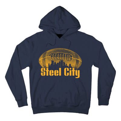 Steel City Pittsburg Skyline Football Tall Hoodie