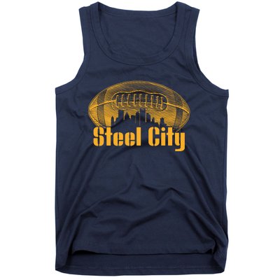 Steel City Pittsburg Skyline Football Tank Top