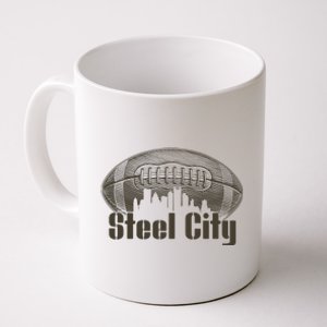 Steel City Pittsburg Skyline Football Coffee Mug