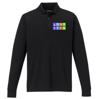 STEM - Science Technology Engineering Mathematics Performance Long Sleeve Polo