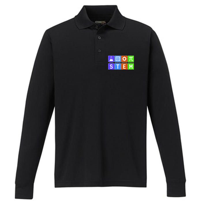 STEM - Science Technology Engineering Mathematics Performance Long Sleeve Polo