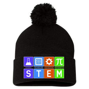 STEM - Science Technology Engineering Mathematics Pom Pom 12in Knit Beanie