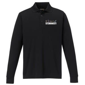 Steminist March For Science Logo Performance Long Sleeve Polo