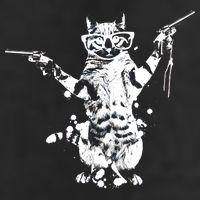 Stencil Graffiti Cat Armed With Guns Cool Comfort Performance Bucket Hat