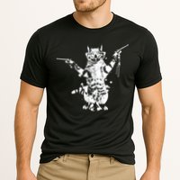 Stencil Graffiti Cat Armed With Guns Performance Shirt