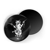 Stencil Graffiti Cat Armed With Guns Magnet