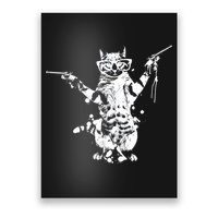 Stencil Graffiti Cat Armed With Guns Poster