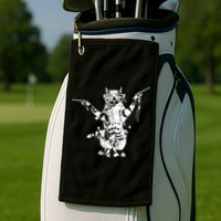 Stencil Graffiti Cat Armed With Guns Golf Towel