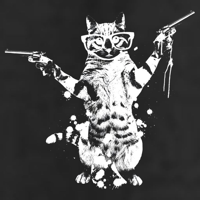 Stencil Graffiti Cat Armed With Guns Golf Towel