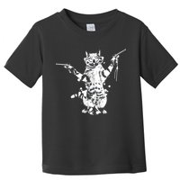 Stencil Graffiti Cat Armed With Guns Toddler T-Shirt