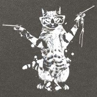Stencil Graffiti Cat Armed With Guns Cotton Canvas Backpack