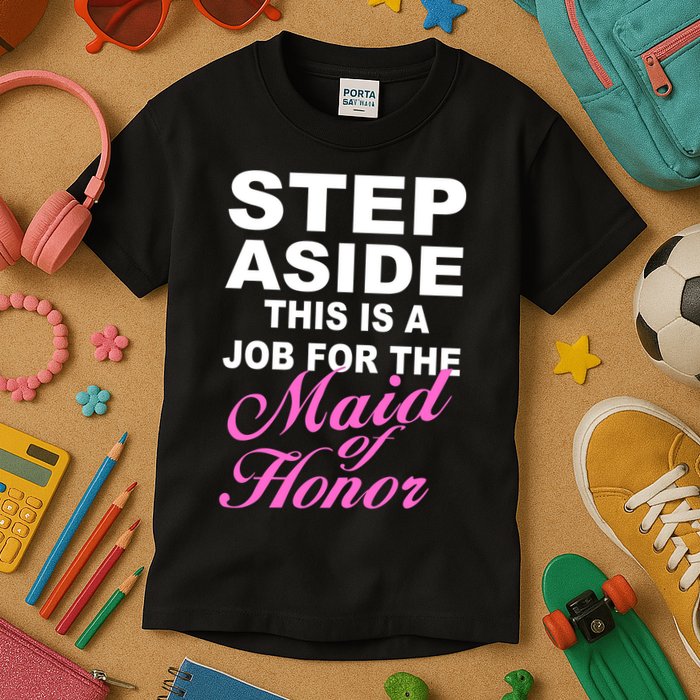 Step Aside This Is A Job For The Maid of Honor Kids T-Shirt